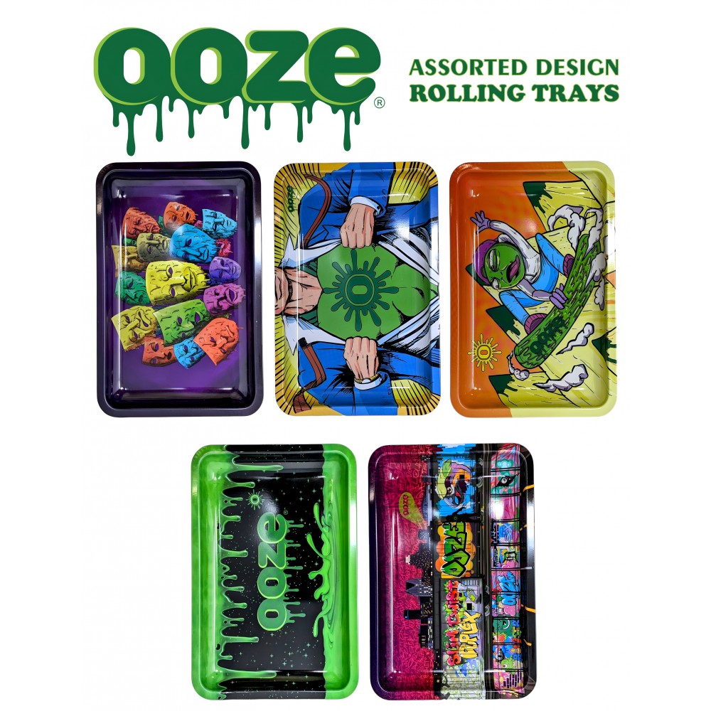 Ooze Assorted Small Rolling Trays Designer Series 2, 5ct Pack
